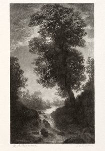 Et vandfald ved måneskin, 1887. af Stephen Greeley Putnam
