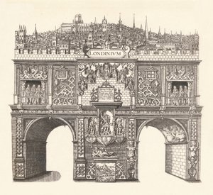 Triumfbue opført til ære for King Jamess indgang til og passage gennem London, 1604, af Stephen Harrison