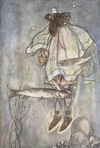 Fergus går ned i søen, illustration fra 