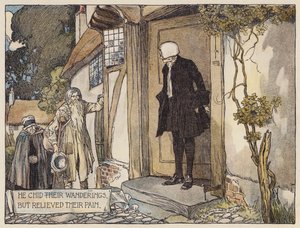 Illustration til The Deserted Village af Oliver Goldsmith (farvelitografi) af Stephen Reid