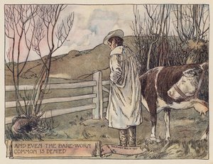 Illustration til The Deserted Village af Oliver Goldsmith (farvelitografi) af Stephen Reid