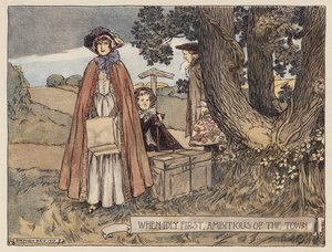Illustration til The Deserted Village af Oliver Goldsmith (farvelitografi) af Stephen Reid