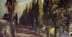 The Avenue of the Encounter, San Miniato (farve litho) af Stephen Reid