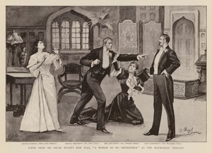 Scene fra skuespillet A Woman of No Importance af Oscar Wilde (kobberstik) af Stewart Browne