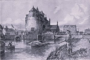 Et sikkert tilflugtssted i Brugge, fra pubben The Illustrated History of the World War 1914-1915. af Union Berlagsefellfchaft
