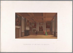 Udsigt over Raadsalens indre, i Grevens Stuer Council Chamber of den Hove of Holland (titel på objekt) af Stortenbeker and Heijligers
