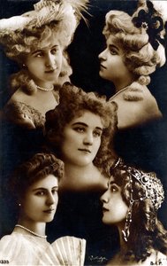 Evig feminin, mosaik af portrætter af unge kvinder, ca. 1900 (foto)