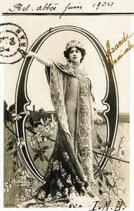 O a : Anna Held, polsk oprindelse, sangerinde og danser fra la Belle Epoque - Alfabet på postkort