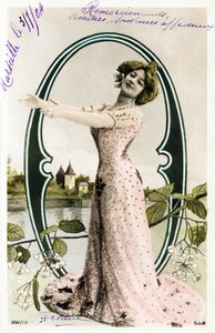 O b: Agustina Otero Iglesias, alias Caroline Otero kaldet La Belle Otero, sangerinde, kabaretdanserinde og vigtig kurtisane fra Belle Epoque - Alfabet på postkort