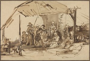 Hyrdernes tilbedelse af Studio of Rembrandt van Rijn