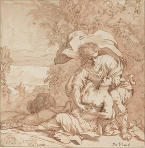 Procris og Cephalus (?) af Studio of Simon Vouet