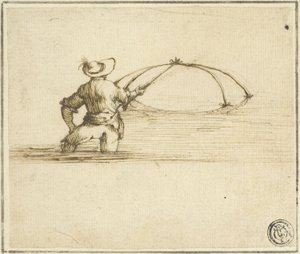 Fisker med Net af Style of Jacques Callot