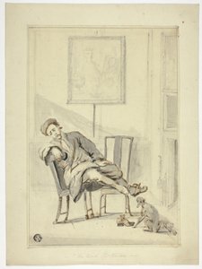 Den trætte sportsmand af Style of William Hogarth