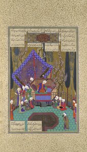 Zal Consults the Magi, Folio 73v fra Shahnama Book of Kings..., ca.1530-35 af Sultan Muhammad