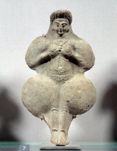 Orientalsk kunst: terracotta statuette af kvinde, der holder hendes bryster, sandsynlig repræsentation af Ishtar, frugtbarhedsgudinden. Fra Susan. Iran. Elamit periode. 14.-12. århundrede f.Kr. Søn 0,16 m. Louvre-museet