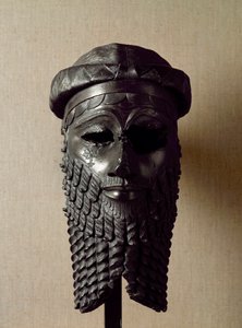 Sumerisk kunst: leder af kongen, måske Naram-Sin (Naram Sin) (2254-2218 f.Kr.). Bronze skulptur. Omkring 2250 f.Kr. Dim. 36x20 cm Bagdad, National Iraq Museum