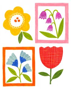 Farvestrålende folkeblomster