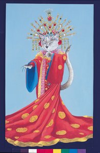 Illustration fra Cats Galore! Et kompendium over kultiverede katte (udg. 2015) af Susan Herbert