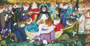 Illustration fra Cats Galore! Et kompendium over kultiverede katte (udg. 2015) af Susan Herbert