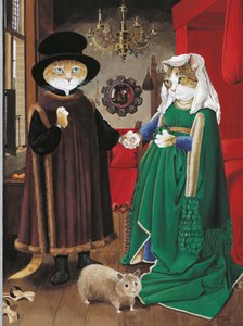 Illustration fra Cats Galore! Et kompendium over kultiverede katte (udg. 2015)