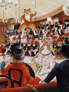 Illustration fra Cats Galore! Et kompendium over kultiverede katte (udg. 2015) af Susan Herbert