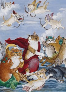 Illustration fra Cats Galore! Et kompendium over kultiverede katte (udg. 2015) af Susan Herbert