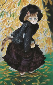 Illustration fra Cats Galore! Et kompendium over kultiverede katte (udg. 2015) af Susan Herbert