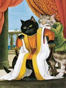 Illustration fra Shakespeare Cats: Plakatbog (udgivet 2016) af Susan Herbert