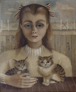 The Cat Girl (olie på lærred) af Suzanne Cooper