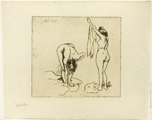To kvinder, der tørrer sig af Suzanne Valadon