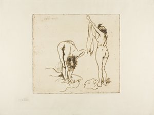 To kvinder, der tørrer sig af Suzanne Valadon