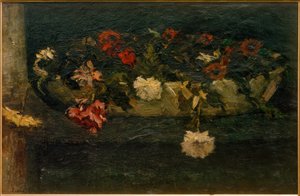 Stilleben med blomster i skål af Suze Robertson