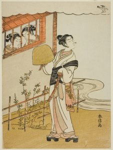 (Faksimile) Den fjerde måned (Uzuki), fra serien "Popular Versions of Immortal Poets in Four Seasons (Fuzoku shiki kasen)" af Suzuki Harunobu