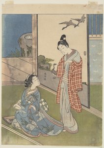 En pige, der skriver et brev af Suzuki Harunobu
