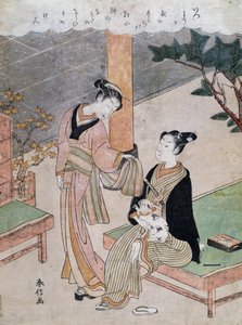 Courtesans, af Suzuki Harunobu (1725-1770), Japan af Suzuki Harunobu