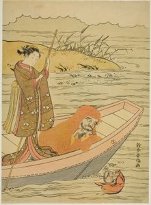 Daruma kigger på sit spejlbillede af Suzuki Harunobu
