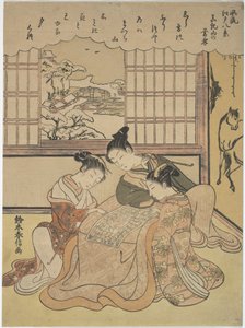 Aftensne på Matsuchi-højen, fra serien Otte moderne udsigter over Edo (Furyu Edo hakkei) af Suzuki Harunobu