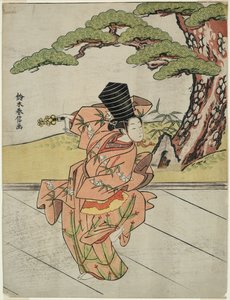 Kvindelig sanbaso-danser af Suzuki Harunobu
