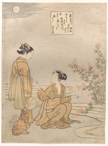 Tamagawa med buskkløver af Suzuki Harunobu