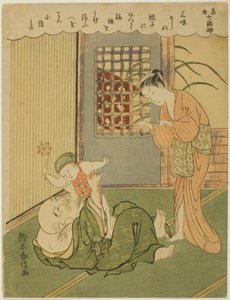 Hotei, fra serien "Seven Gods of Good Luck in Modern Life (Tosei Shichi-fukujin)" af Suzuki Harunobu