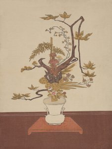 Ike Bana-blomsterarrangement i Ike-no-bo-stilen, sandsynligvis 1765., sandsynligvis 1765. af Suzuki Harunobu