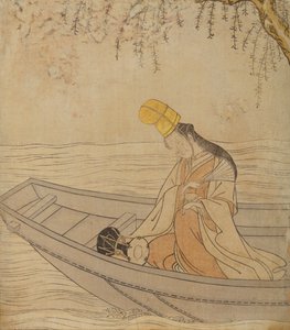 Kvinde i en båd af Suzuki Harunobu