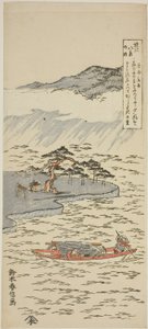 Natteregn ved Karasaki (Karasaki yau), fra serien "Eight Views of Omi (Omi hakkei no uchi)" af Suzuki Harunobu