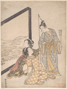 Parodi på Minamoto no Tametomo af Suzuki Harunobu