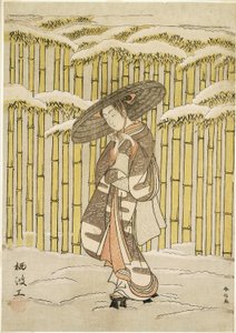 Passerer Bambuslunden af Suzuki Harunobu