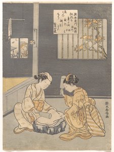 Klædefuldningens juvelflod, et berømt sted i Settsu-provinsen (Tōi no Tamagawa, Settsu no meisho), fra en unavngiven serie med seks juvelfloder (Mu Tamagawa) af Suzuki Harunobu