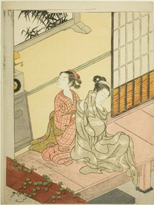 The Evening Bell of the Clock (Tokei no bansho), fra serien "Eight Views of the Parlour (Zashiki hakkei)" af Suzuki Harunobu