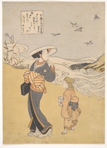 „Plovernes juvelflod, et berømt sted i Mutsu-provinsen“, fra serien Seks juvelfloder (Mu Tamagawa: Chidori no Tamagawa, Mutsu meisho) af Suzuki Harunobu