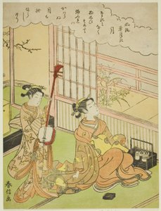 Månen (Tsuki), fra serien "Fashionable Scenes of Snow, Moon and Flowers (Furyu setsugekka)" af Suzuki Harunobu
