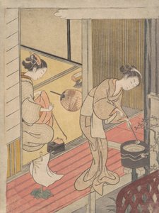 Håndklædestativets returnerende sejl, ca. 1766., ca. 1766. af Suzuki Harunobu